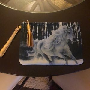 Unicorn Wristlet with gold handle